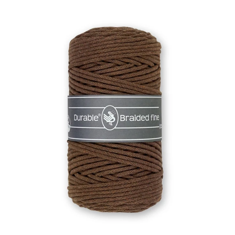 Durable Braided Fine 385 Coffee cotton cord - kávébarna zsinórfonal - 3mm