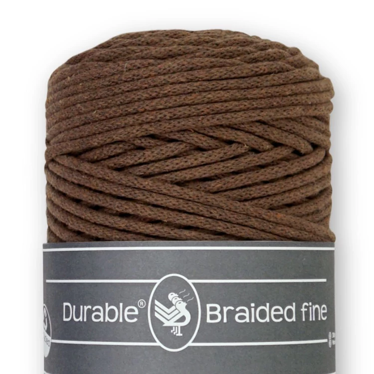 Durable Braided Fine 385 Coffee cotton cord - kávébarna zsinórfonal - 3mm