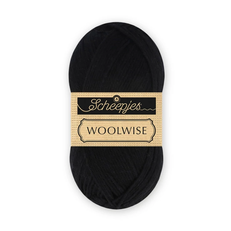 Scheepjes Woolwise 705 Midnight - fekete merinói gyapjú fonal - wool yarn