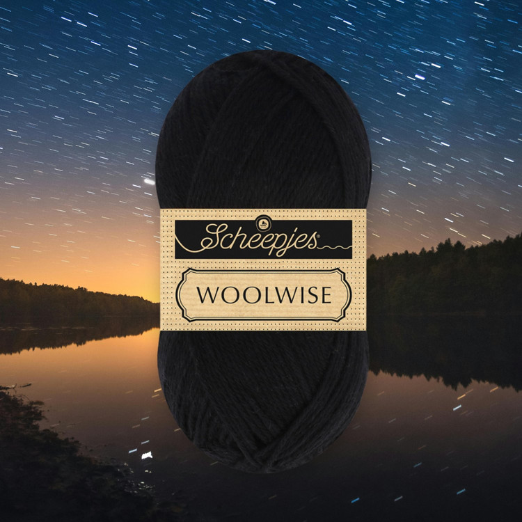 Scheepjes Woolwise 705 Midnight - fekete gyapjú fonal