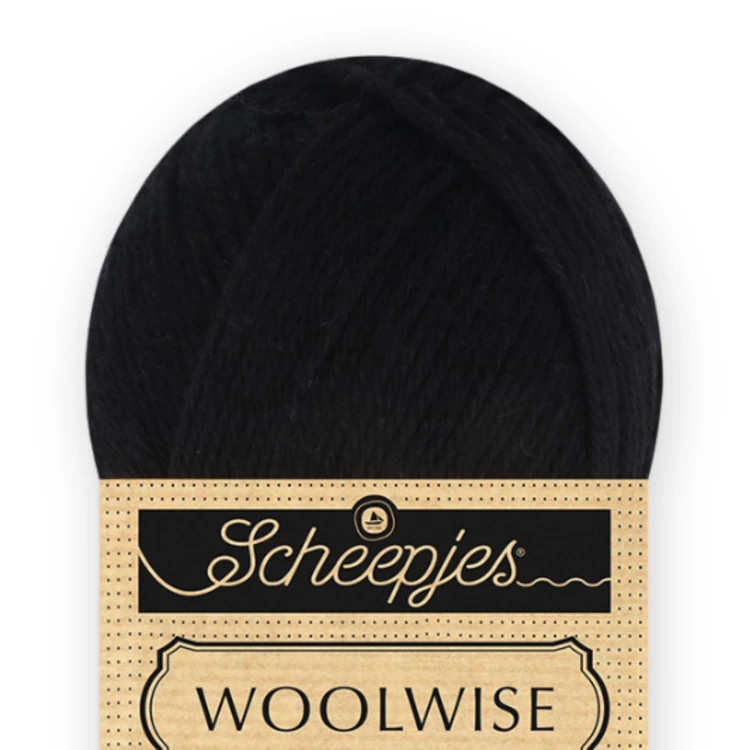 Scheepjes Woolwise 705 Midnight - fekete merinói gyapjú fonal - wool yarn