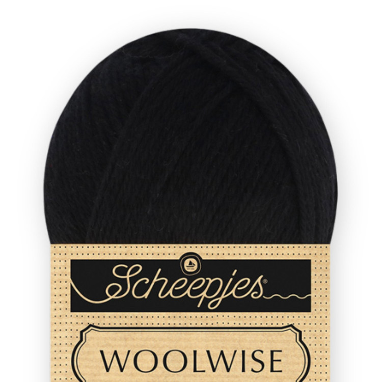 Scheepjes Woolwise 705 Midnight - fekete gyapjú fonal
