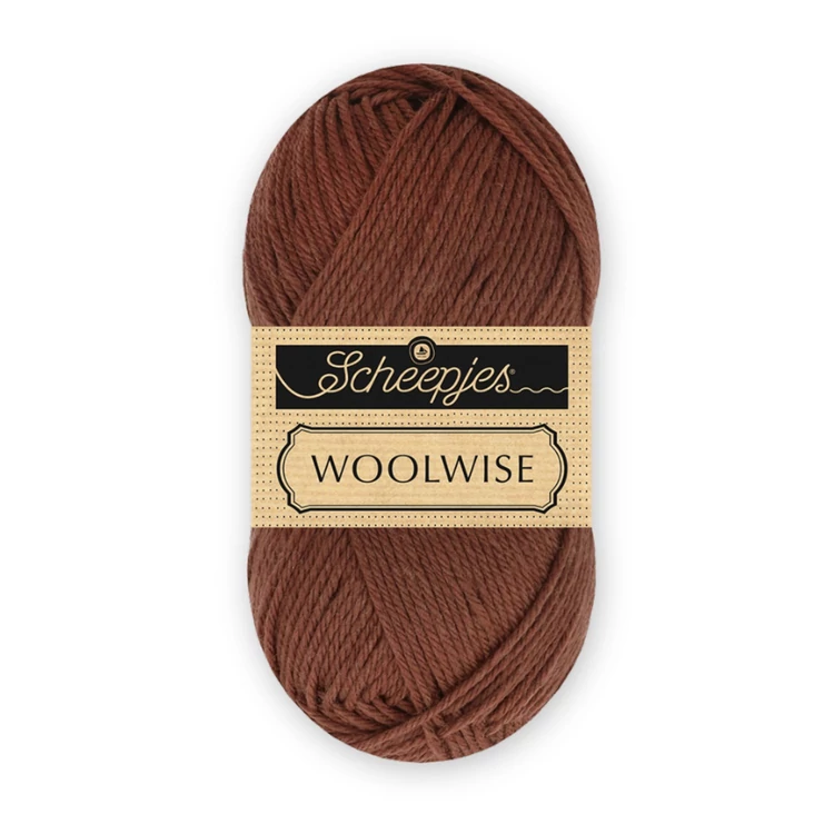 Scheepjes Woolwise 712 Coffee Bean - kávébarna merinói gyapjú fonal - wool yarn