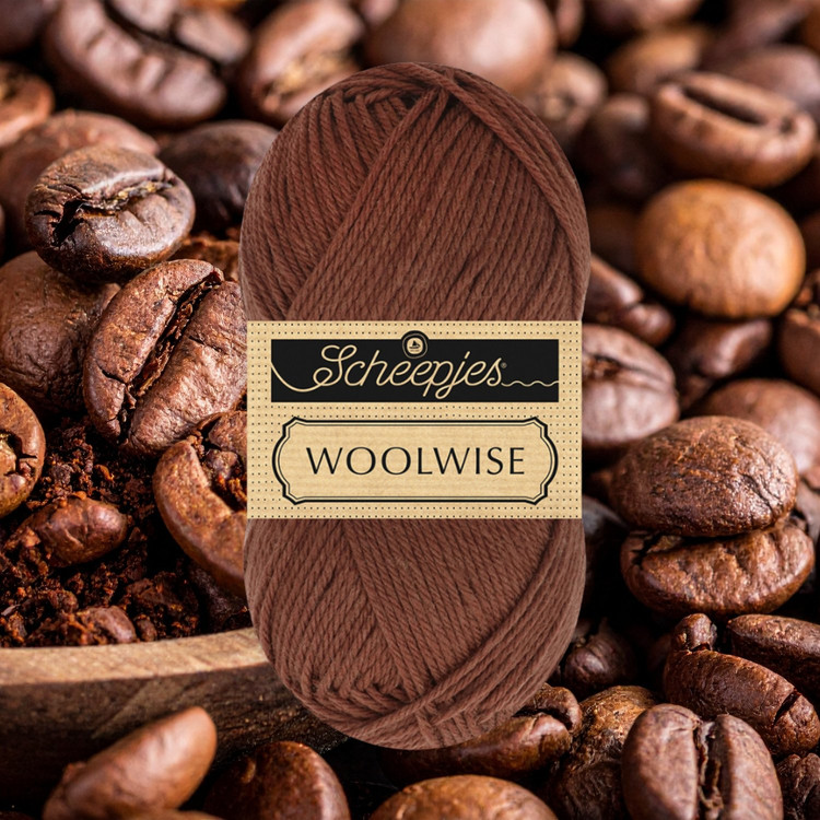 Scheepjes Woolwise 712 Coffee Bean - barna gyapjú fonal