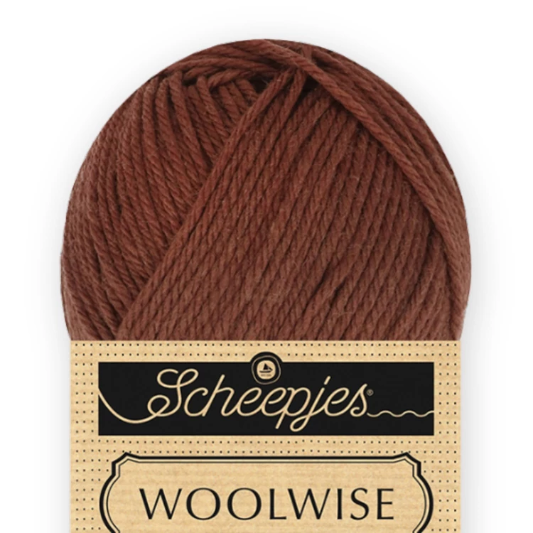 Scheepjes Woolwise 712 Coffee Bean - kávébarna merinói gyapjú fonal - wool yarn