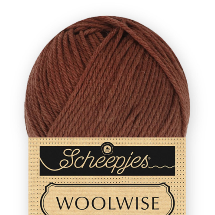 Scheepjes Woolwise 712 Coffee Bean - barna gyapjú fonal