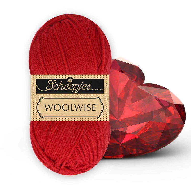Scheepjes Woolwise 732 Ruby Red - rubint vörös merinói gyapjú fonal - wool yarn