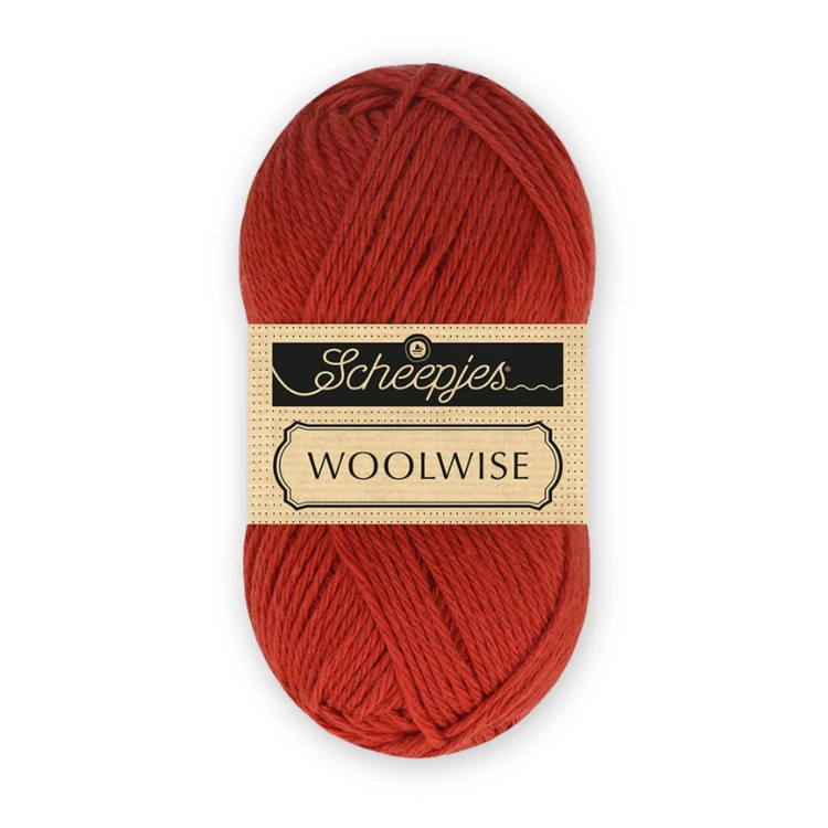 Scheepjes Woolwise 733 Chestnut - gesztenebarna merinói gyapjú fonal - wool yarn