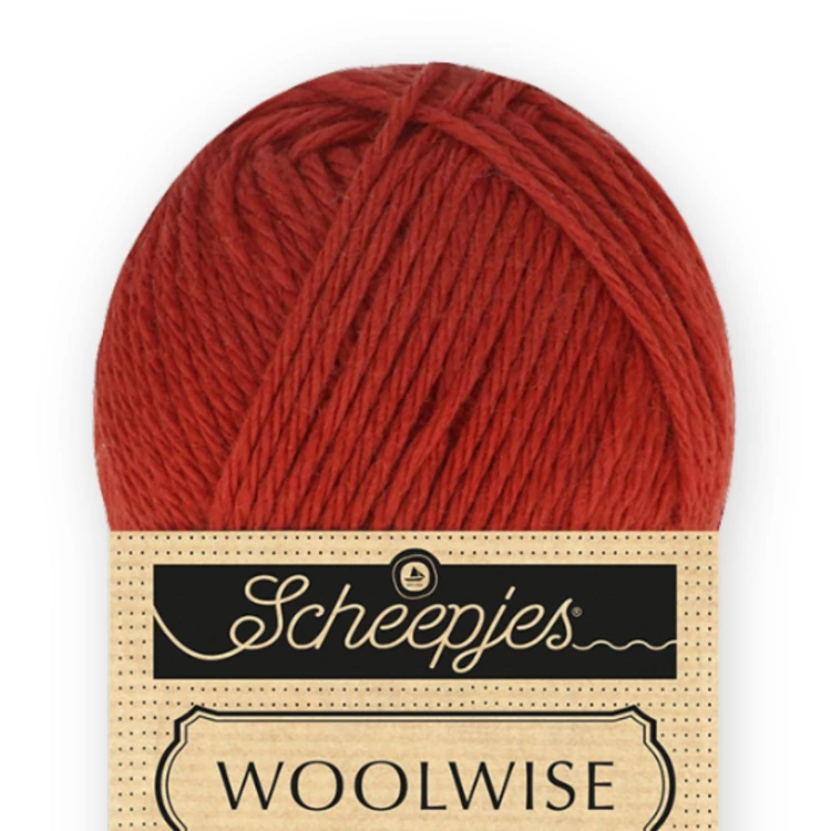 Scheepjes Woolwise 733 Chestnut - gesztenebarna merinói gyapjú fonal - wool yarn