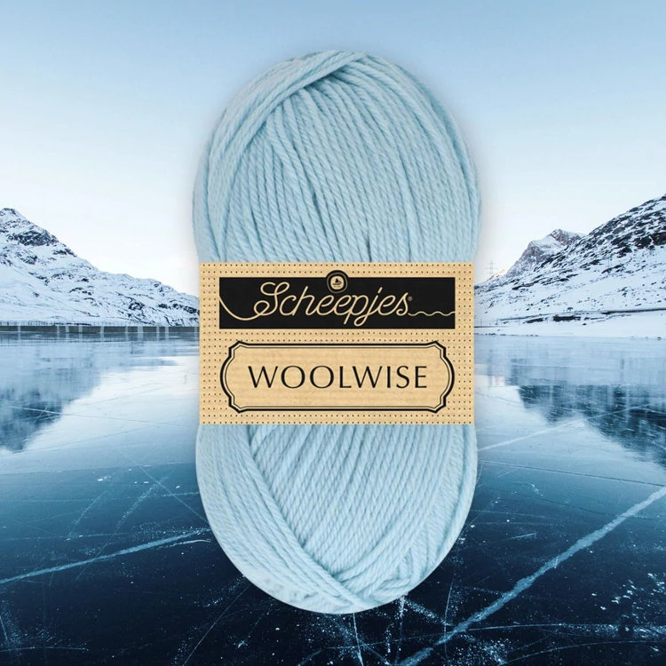Scheepjes Woolwise 743 Frosty Sky - világoskék merinói gyapjú fonal - wool yarn