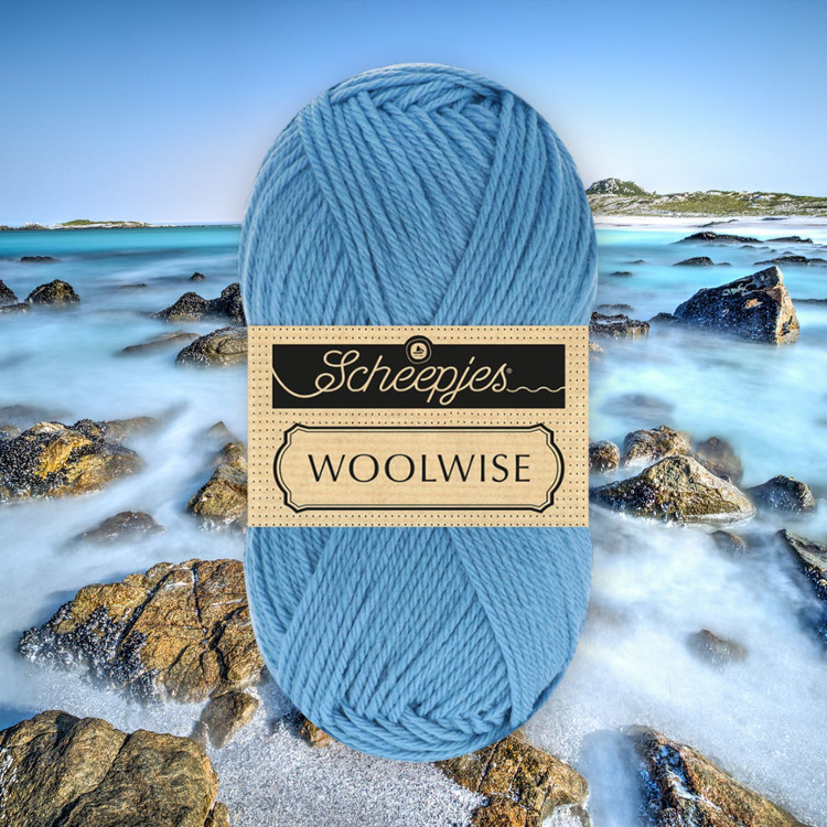Scheepjes Woolwise 745 Misty Waters - kék gyapjú fonal