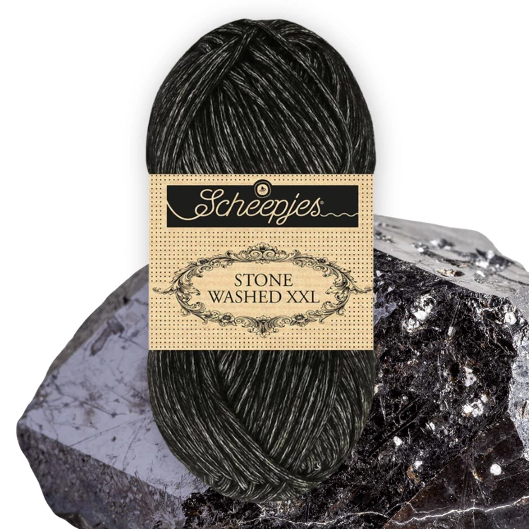 Scheepjes Stone Washed XXL 843 Black Onyx - fekete vastag fonal