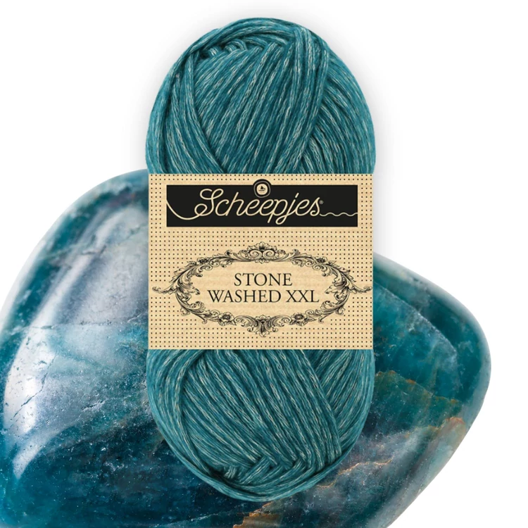 Scheepjes Stone Washed XXL 845 Blue Apatite - zöldes kék vastag fonal