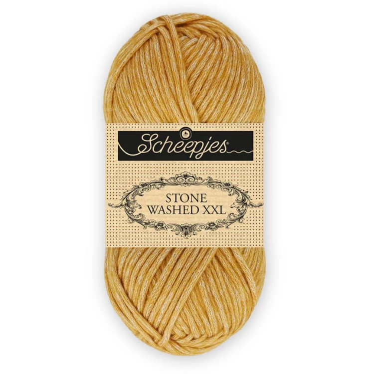 Scheepjes Stone Washed XXL 849 Yellow Jasper - mustársárga vastag fonal