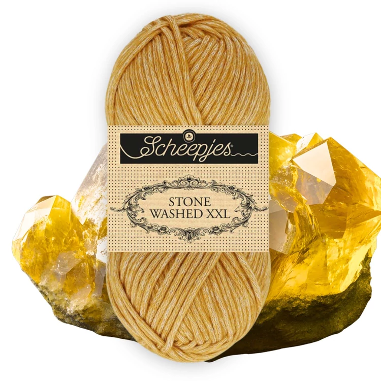 Scheepjes Stone Washed XXL 849 Yellow Jasper - mustársárga vastag fonal