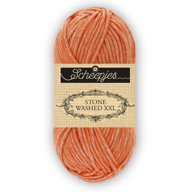 Scheepjes Stone Washed XXL 856 Coral - narancssárga vastag fonal