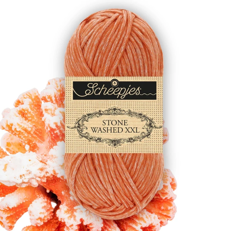 Scheepjes Stone Washed XXL 856 Coral - narancssárga vastag fonal