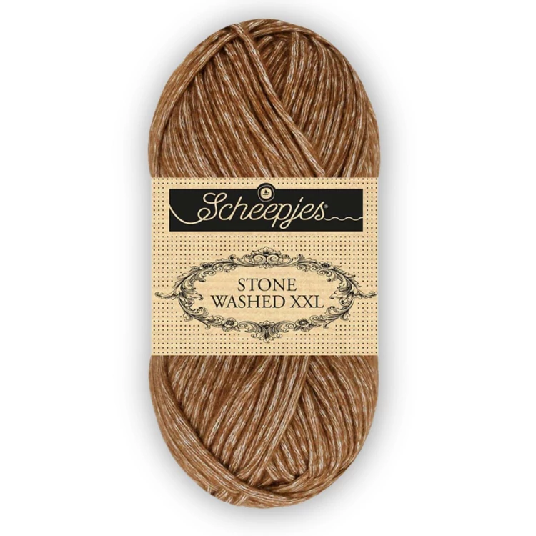 Scheepjes Stone Washed XXL 862 Brown Agate - barna vastag fonal
