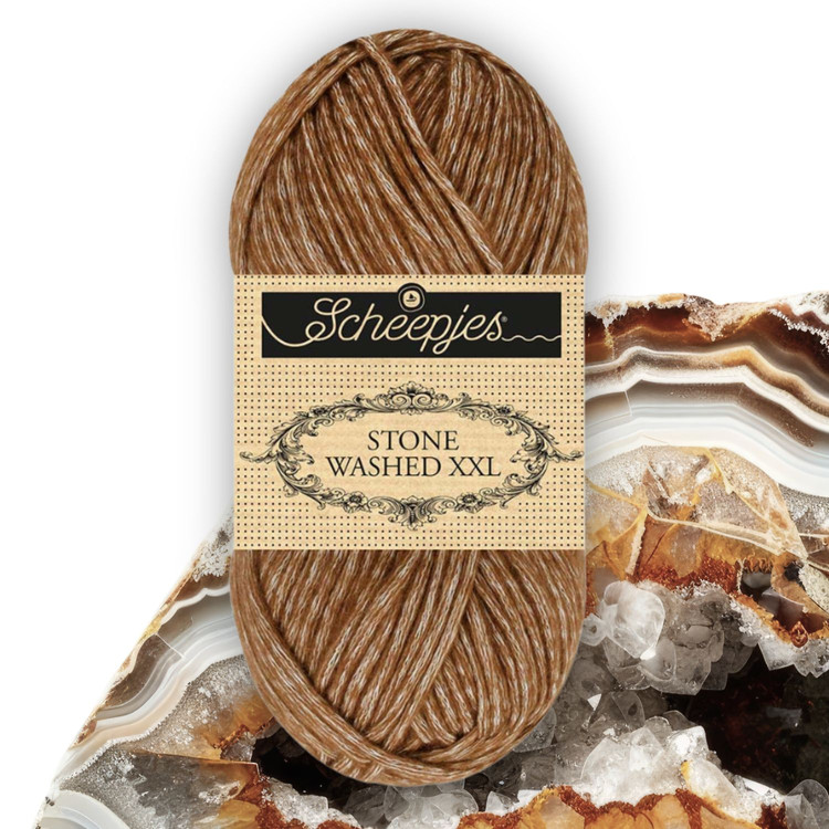 Scheepjes Stone Washed XXL 862 Brown Agate - barna fonal