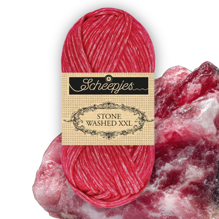 Scheepjes Stone Washed XXL 879 Eudialyte - piros fonal