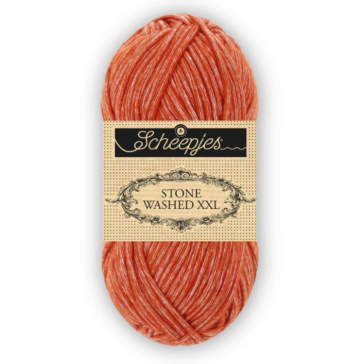 Scheepjes Stone Washed XXL 883 Realgar Red - rozsdavörös vastag fonal