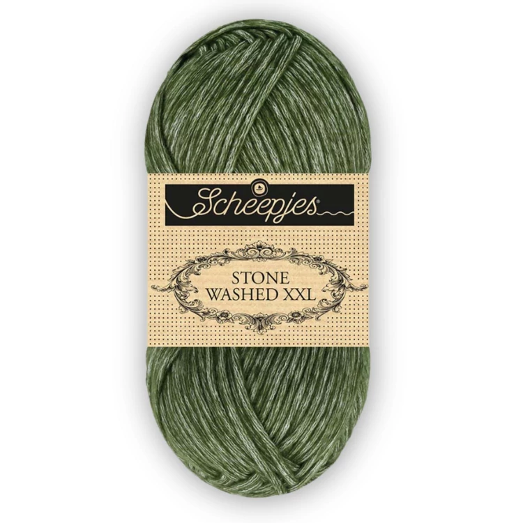 Scheepjes Stone Washed XXL 891 Chlorite Green - sötétzöld vastag fonal
