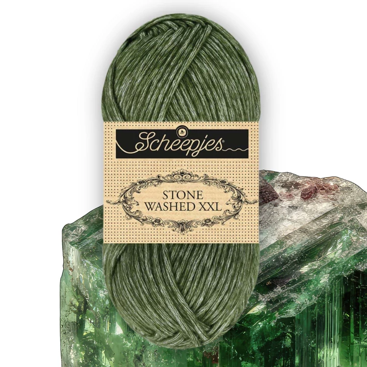 Scheepjes Stone Washed XXL 891 Chlorite Green - sötétzöld vastag fonal