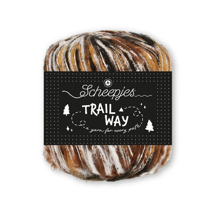 Scheepjes Trailway 03 Winding Path  - barna-bézs tweed kísérő fonal - tweed carry-along yarn