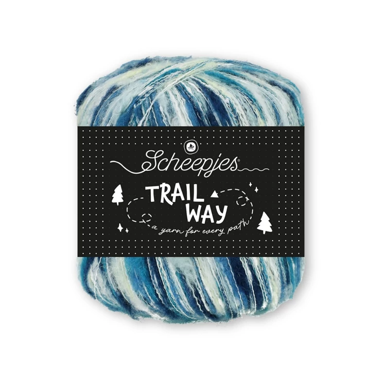Scheepjes Trailway 004 Breeze  - kék tweed kísérő fonal - tweed carry-along yarn