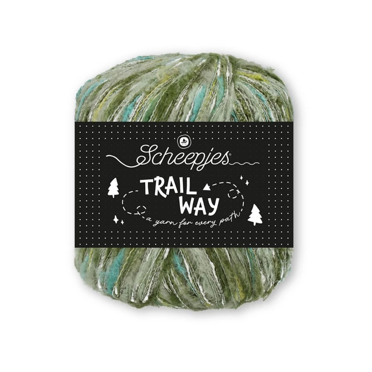 Scheepjes Trailway 006 Fern - zöld-drapp tweed kísérő fonal - tweed carry-along yarn