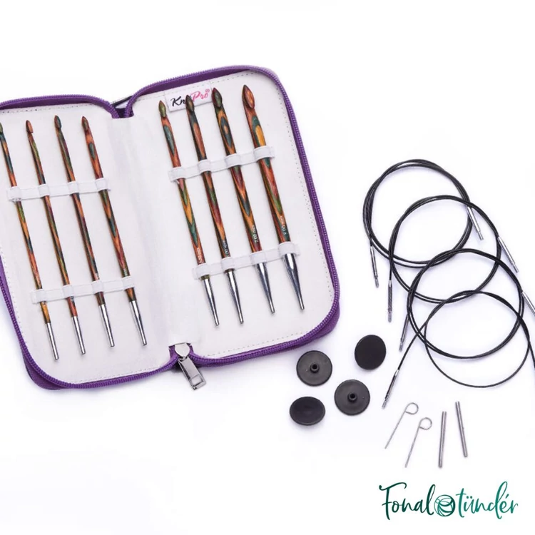 KnitPro Symfonie Tunisian Crochet Hook Set - tuniszi fa horgolótű készlet - 01