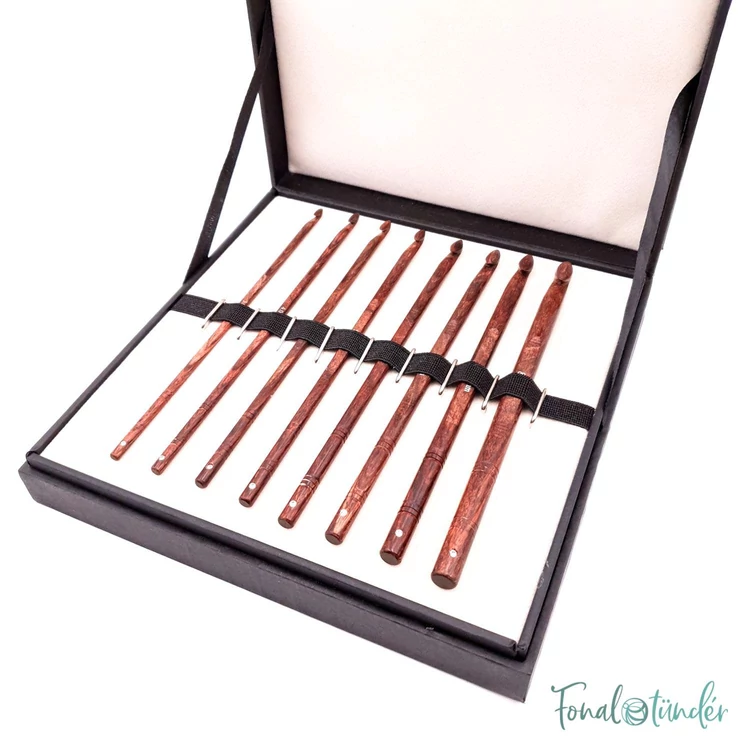 KnitPro Symfonie Rose Wood Crochet Hook Set - rózsafa horgolótű készlet - 3.5-8mm - kep2