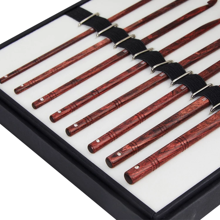 KnitPro Symfonie Rose Wood Crochet Hook Set - rózsafa horgolótű készlet - 3.5-8mm - kep8