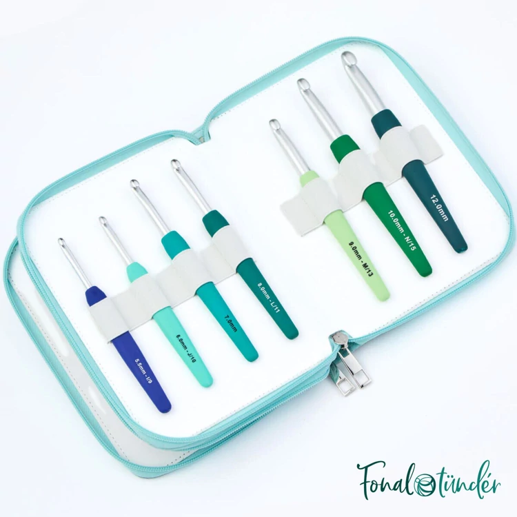 KnitPro Waves crochet hook set Grande - horgolótű készlet - 2-12mm