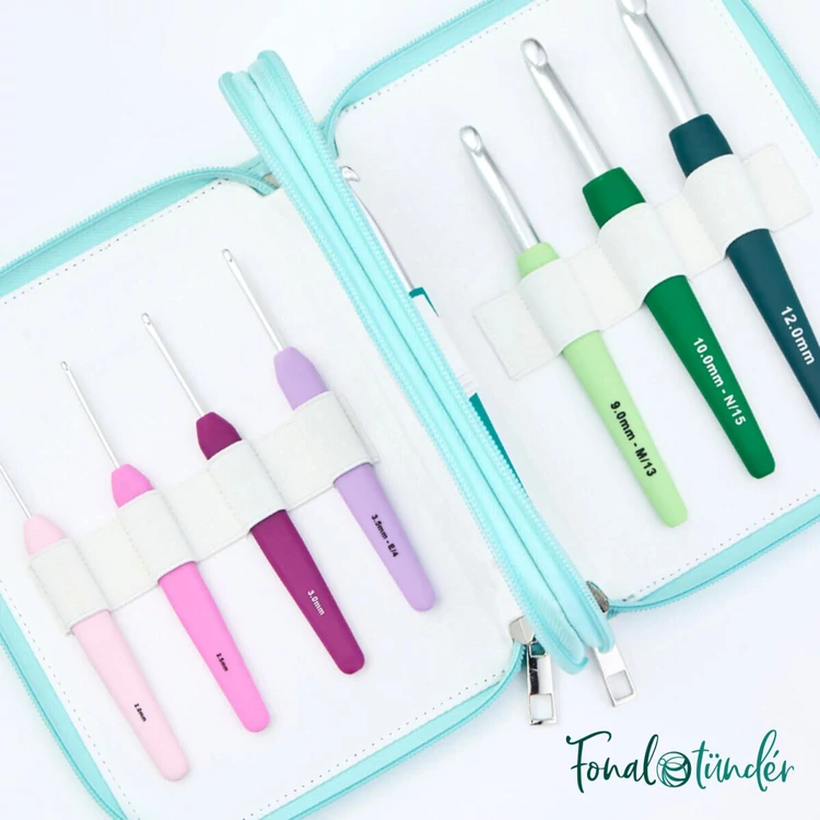 KnitPro Waves crochet hook set Grande - horgolótű készlet - 2-12mm