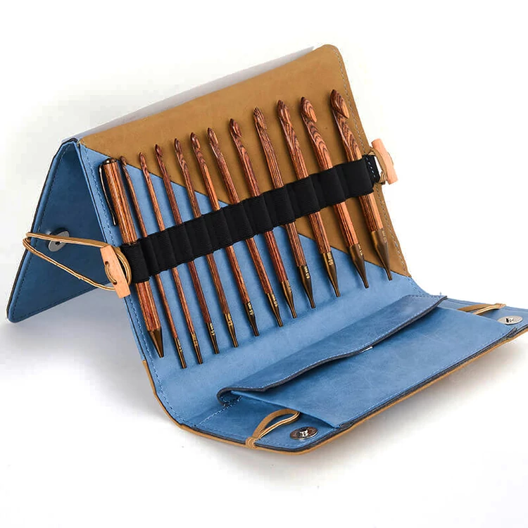 KnitPro Ginger Tunisian Crochet Hook Set - tuniszi fa horgolótű készlet