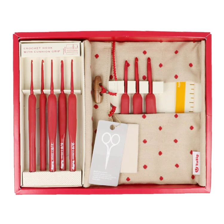 Tulip Etimo red crochet hook set - horgolótű készlet - 1.8-5mm