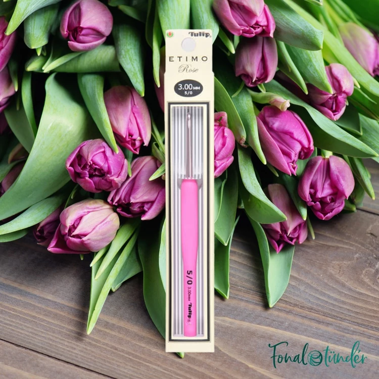 Tulip Etimo Rose - crochet hook - japán rózsaszín horgolótű - 3mm - 02