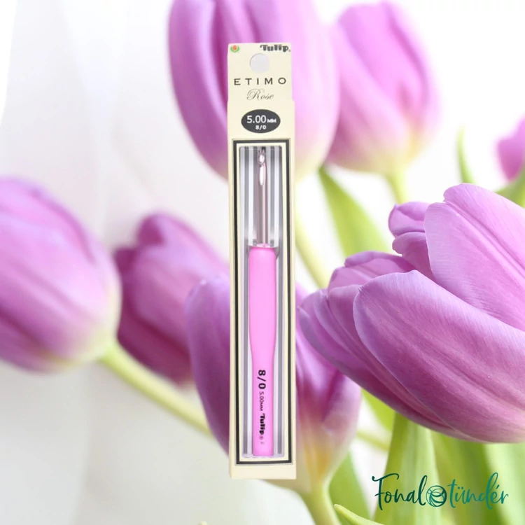 Tulip Etimo Rose - crochet hook - japán rózsaszín horgolótű - 5mm - 02