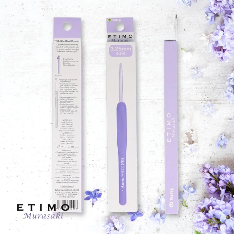 Tulip Etimo Murasaki - crochet hook - japán lila horgolótű - 3.25mm