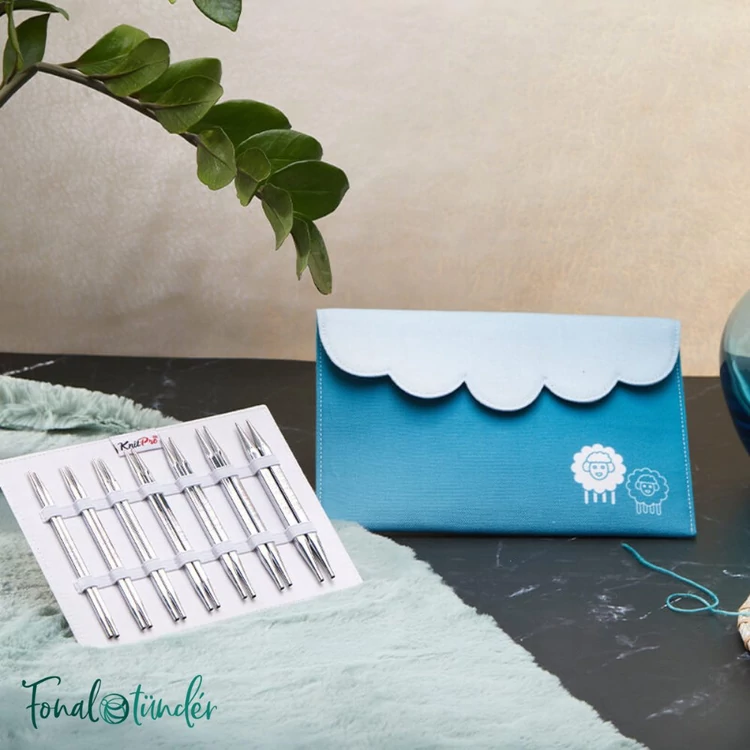 KnitPro Nova Cubics set - szögletes fém körkötőtű készlet - 4-8mm - 02