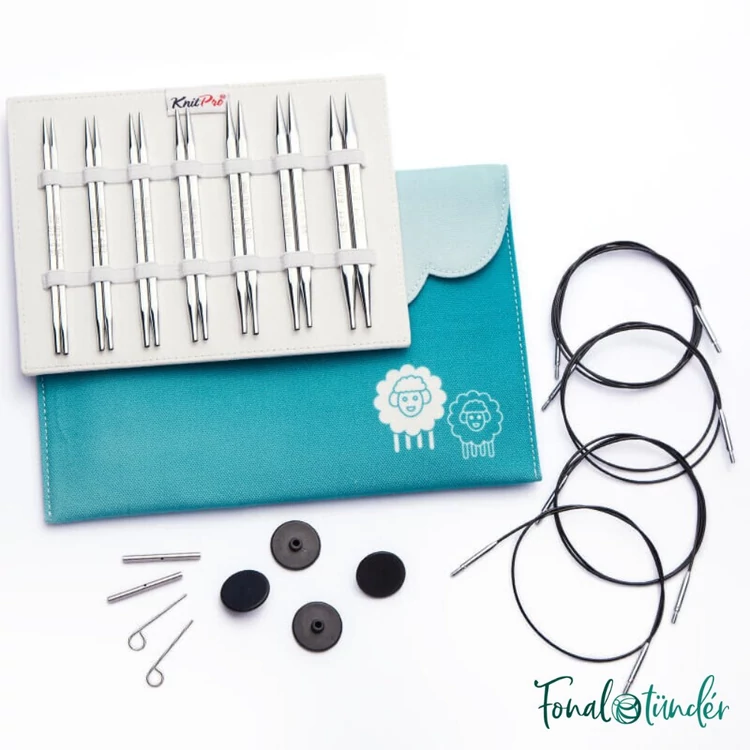 KnitPro Nova Cubics set - szögletes fém körkötőtű készlet - 4-8mm