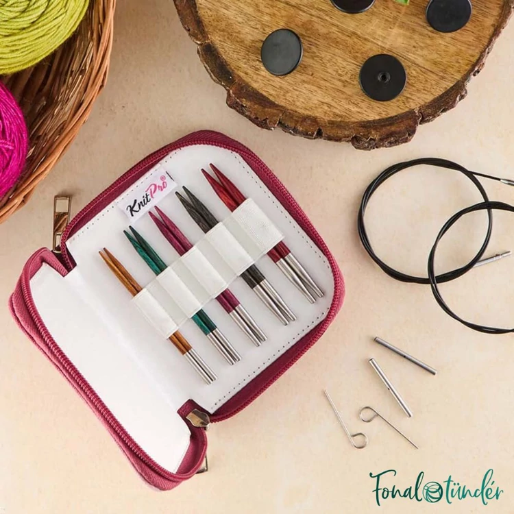 KnitPro Dreamz - interchangeable needle set - Starter - variálható RÖVID körkötőtű készlet - 3-8mm