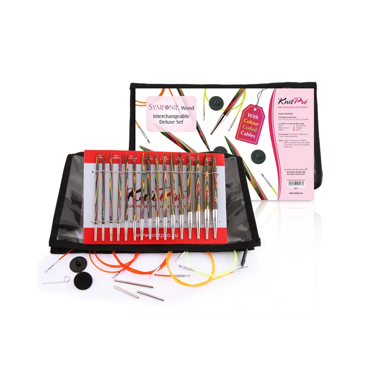 KnitPro Symfonie Delux - cserélehető végű körkötőtű szett- knitting needle set - 3.5-8mm