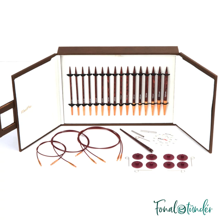 KnitPro Rose IC Delux - cserélehető végű körkötőtű szett- knitting needle set - 3.5-8mm - kep2