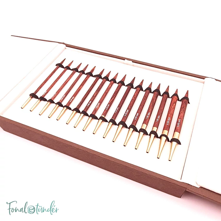 KnitPro Rose IC Delux - cserélehető végű körkötőtű szett- knitting needle set - 3.5-8mm - kep9