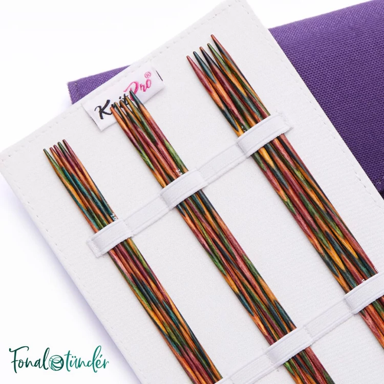 KnitPro Symfonie kétvégű nemesfa zoknikörkötőtű készlet  - dp needle set - 15cm - 2-4mm