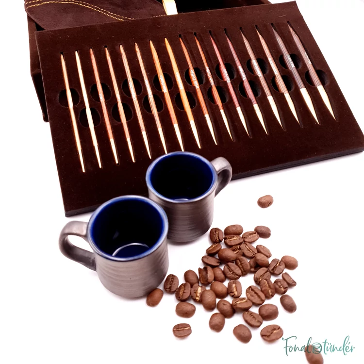 KnitPro Knit and Coffee - cserélehető végű körkötőtű szett- knitting needle set - 3-8mm