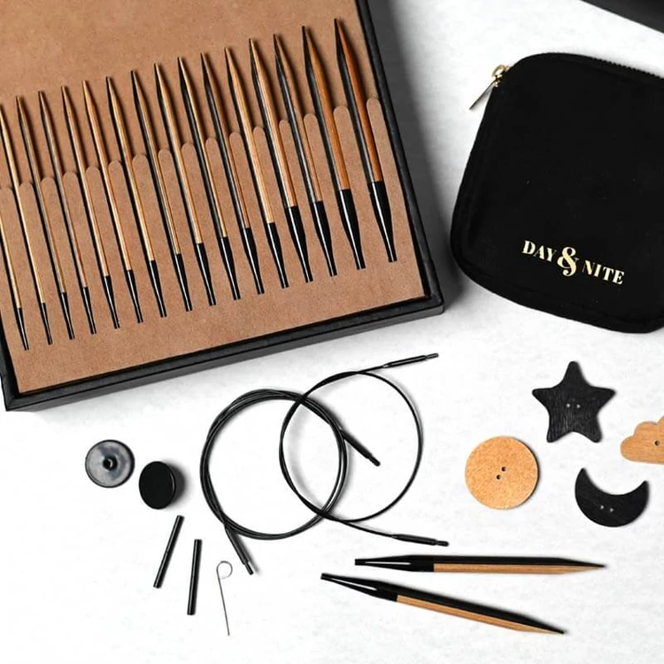 KnitPro Day and Night - cserélehető végű körkötőtű szett- knitting needle set - 3.5-8mm - 2