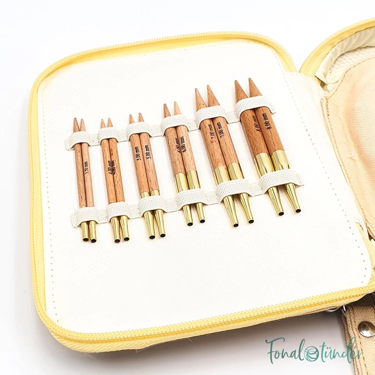 KnitPro Basix Beginner Set - interchangeable needle set - cserélehető végű körkötőtű szett -  3.5-8mm - 02